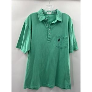 Johnnie-O Men’s Short Sleeve 100% Cotton Polo Green Front Pocket Size Medium